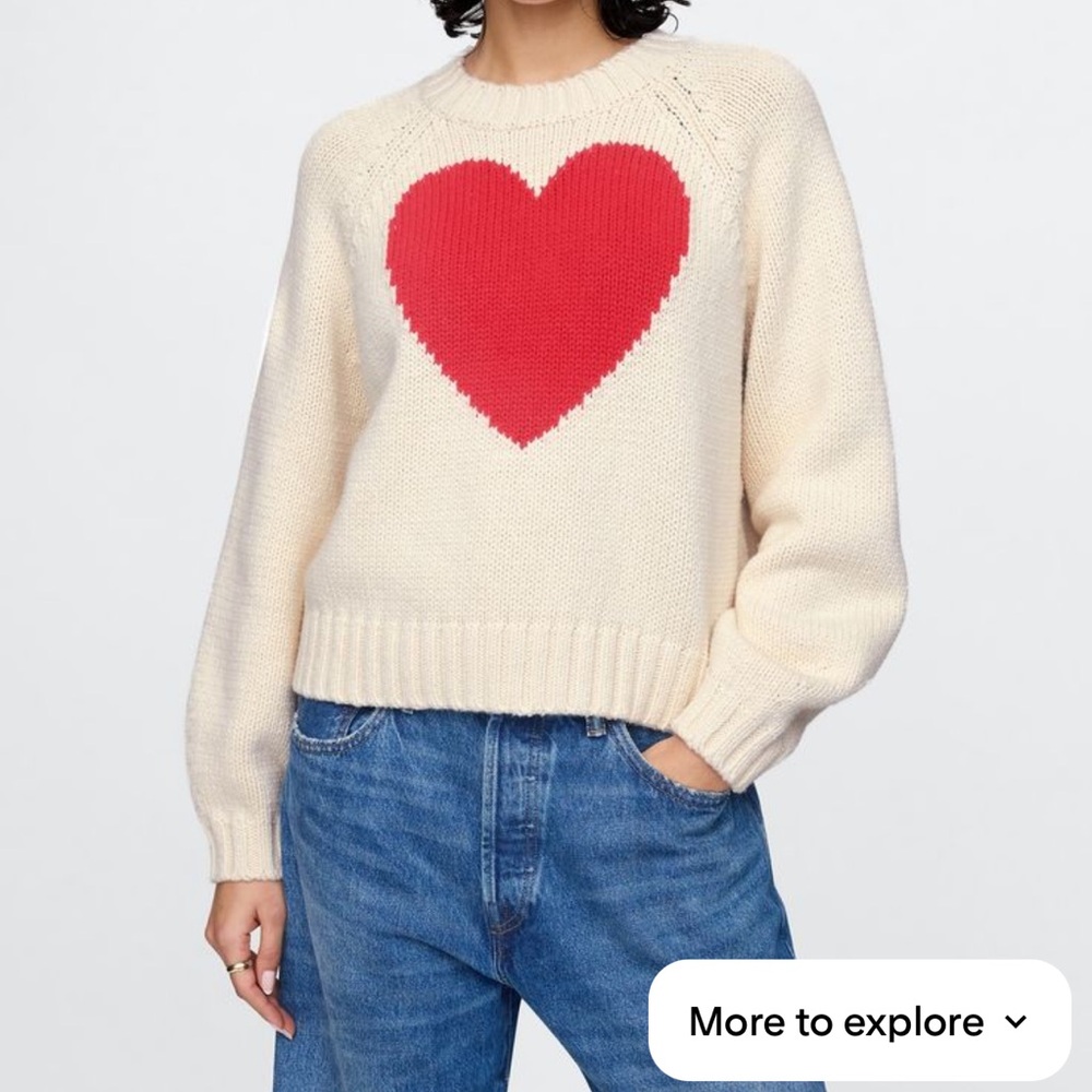 Gap Heart Balloon Sleeve Sweater XL Tall